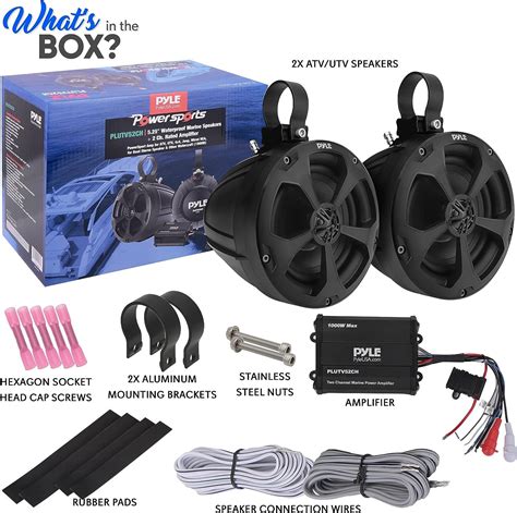 Pyle Waterproof Off Road Speakers With Amplifier 5 25 Inch 1000W 2