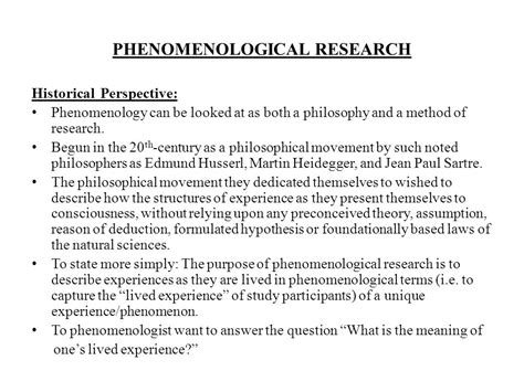 Phenomenology Qualitative Research