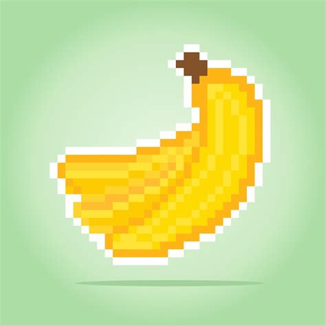 Premium Vector 8 Bit Pixel Art Banana Fruit Pixels For Game Assets In