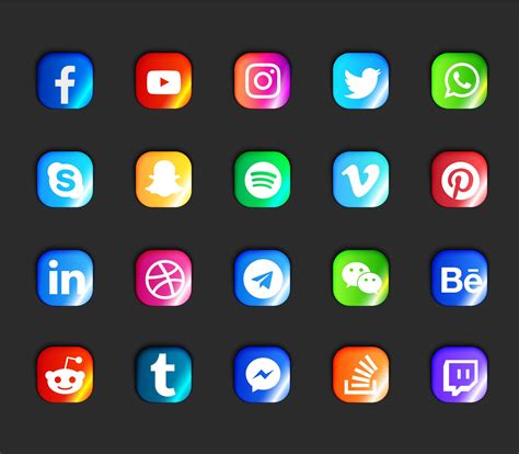 premium vector social media modern icons set