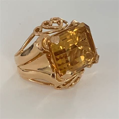 Proantic Bague Or Jaune Citrine