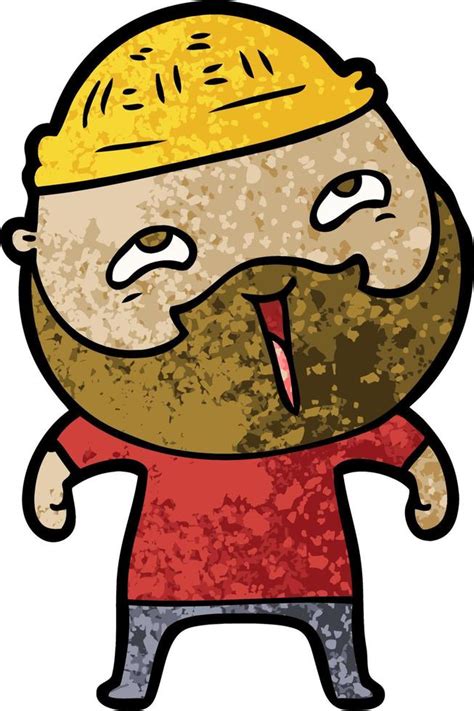 Cartoon Happy Bearded Man 12364523 Vector Art At Vecteezy