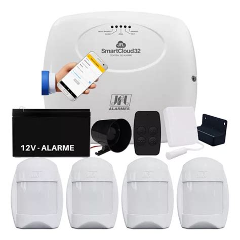 Kit Alarme Smart Cloud Aplicativo Wifi Sensores Jfl