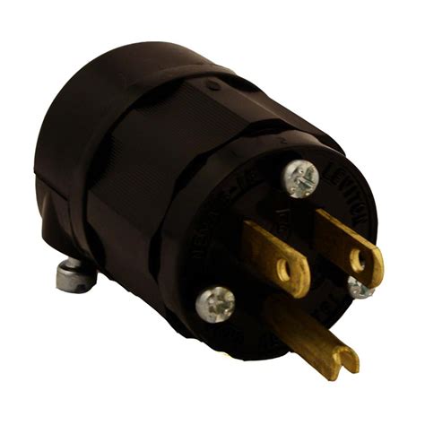 Leviton Volt Straight Blade Grounding Plug Black Cb