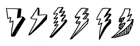 Premium Vector | A drawing of lightning bolt and lightning bolt.