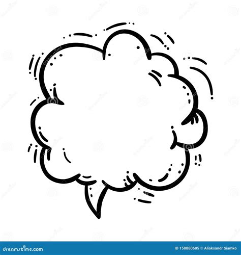 Handdrawn Smoke Cloud Doodle Icon Hand Drawn Black Sketch Sign