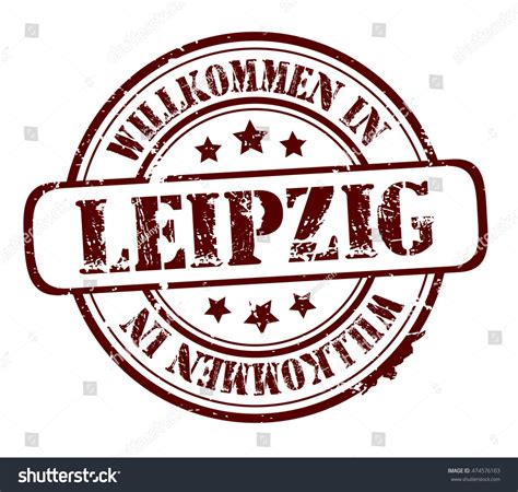 Rubber Stamp Text Welcome Leipzigin German Stock Vector Royalty Free