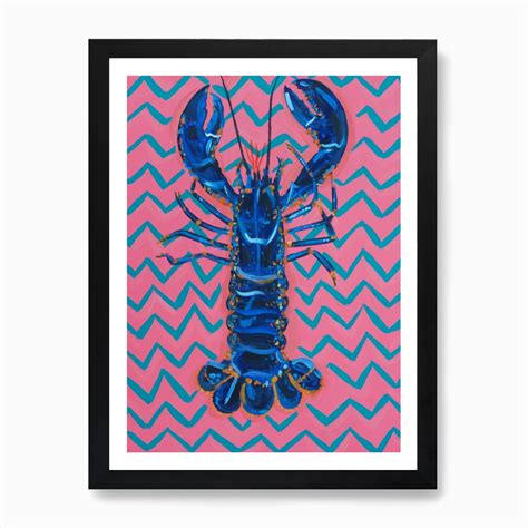 Lobster On Zigzag Art Print By Alice Straker Fy