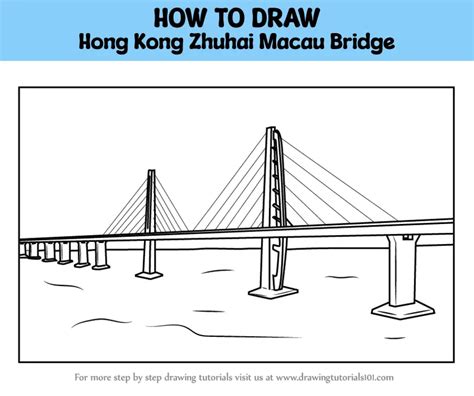 How To Draw Hong Kong Zhuhai Macau Bridge Bridges Step By Step