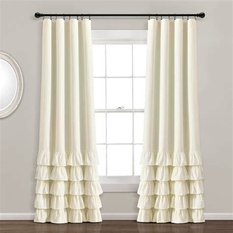 Allison Ruffle 100 Lined Blackout Window Curtain Panel Lush Decor