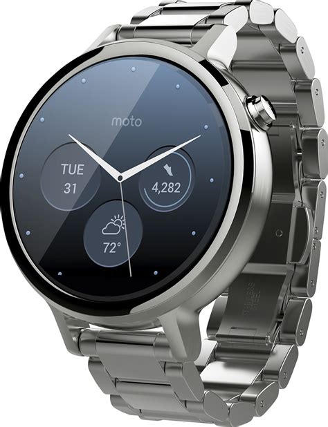 Best Buy Motorola Moto 360 2nd Generation Womens Smartwatch 42mm Stainless Steel Silver