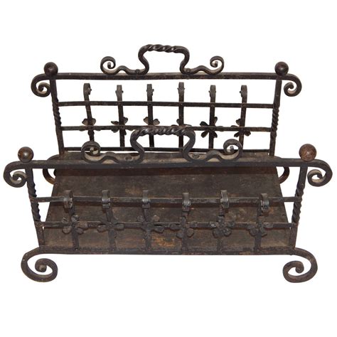 Antique Wrought Iron Log Holder At 1stdibs