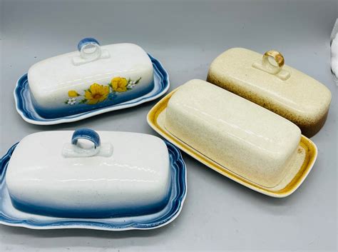 Mikasa Butter Dishes From Stone Manor Whole Wheat Country Club And