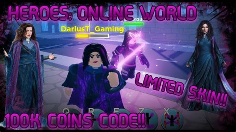 HEROES ONLINE WORLD NEW 100K COINS CODE LIMITED AGATHA HARKNESS