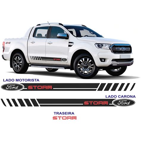 Ford Ranger Storm Adesivos Lateral E Traseira Kit Shopee Brasil