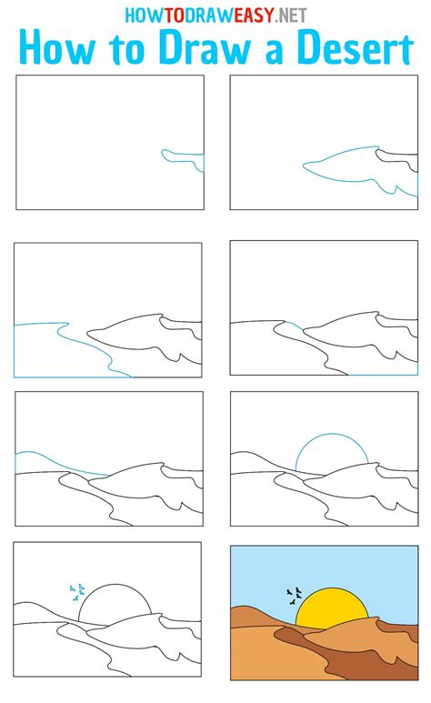 How to Draw a Desert Landscape - How to Draw Easy