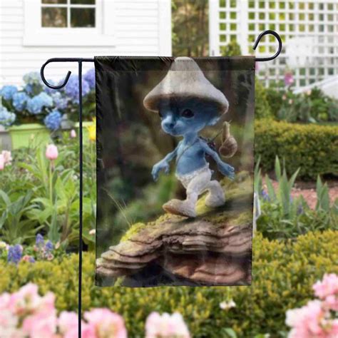 Blue Smurf Cat Meme Flag Tiktok Smurf Meme Garden Flag We Etsy