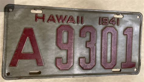 Hawaii License plate from Dec 7. 1941 | Collectors Weekly