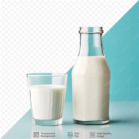 Premium Psd Isolated Glass Bottles Containing Fresh Milk