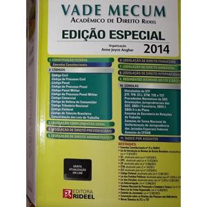 VADE MECUM ACADÊMICO DE DIREITO RIDEEL 2014 EDIÇÃO ESPECIAL ANNE