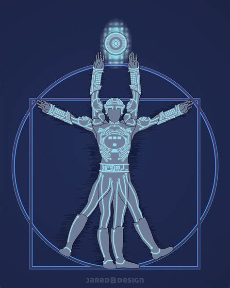 Illustration Inspired By Tron And Davincis Vitruvian Man Vitruvian