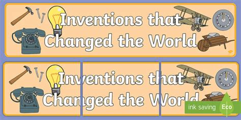 Inventions That Changed the World Photo Display Banner