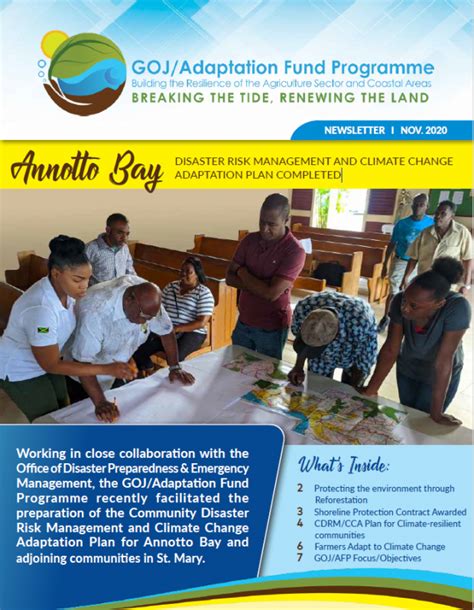 GOJ Adaptation Fund Newsletter November 2020 Issue The Planning