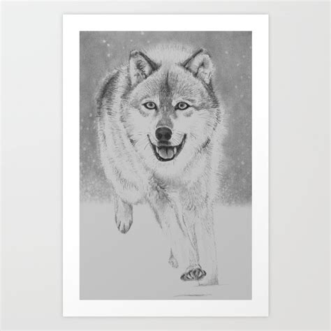 Wolf pENciL drAwiNg Art Print by iON THIS' | Society6