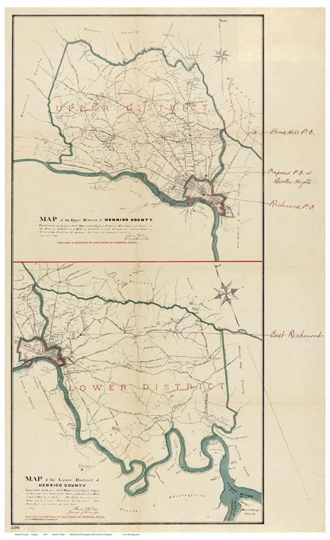 Henrico County Virginia 1887 Old Wall Map With Homeowner Names Reprint Etsy