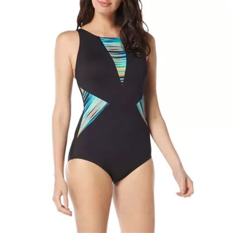 Womens Gabar High Neck Insert One Piece Swimsuit