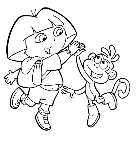 Dora And Boots Coloring Pages