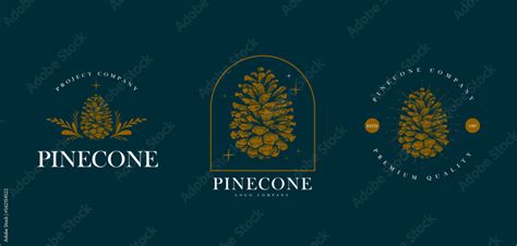 pine cone logo, badge and emblem design Stock Vector | Adobe Stock