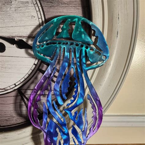 Jellyfish Metal Wall Art Etsy