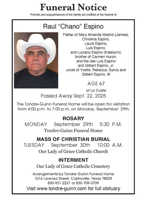 Tondre-Guinn Funeral Home | Castroville TX