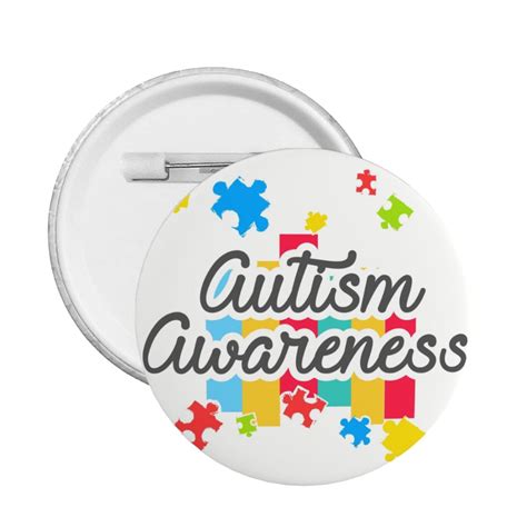 Autism Awareness Month Round Badges Button Pins Brooch Party Decoration