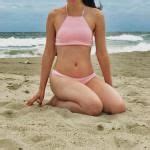 31 OFF 2022 Ribbed Textured High Neck Bikini Set In PINK ZAFUL