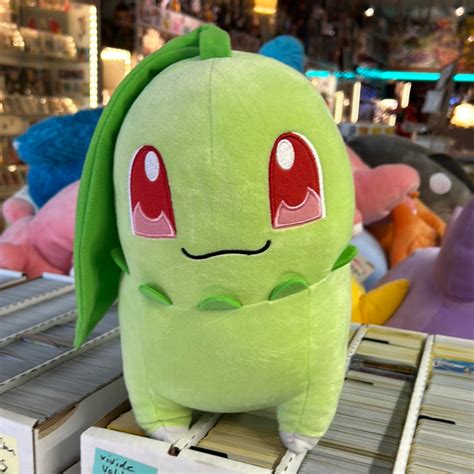 pokemon mecha mofugutto color selection plush green chikorita