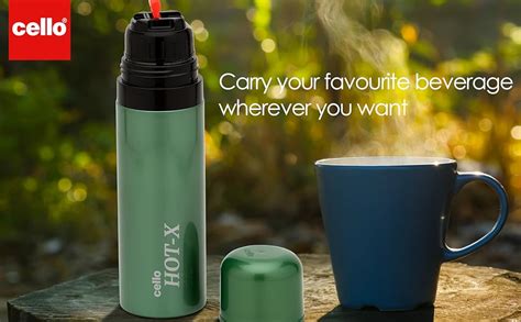 Cello Hot X Classic Stainless Steel Bottle Insulated Ml Blue Amazon In Home Kitchen