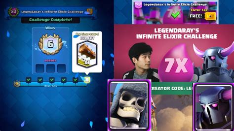 Clash Royale Best Deck For Legendarays Infinite Elixir Challenge 7x