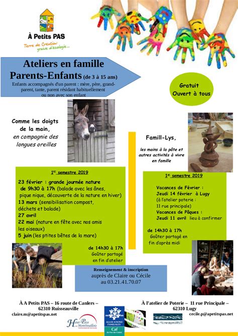 D Couvrez Le Programme Des Ateliers Parents Enfants De L Association A