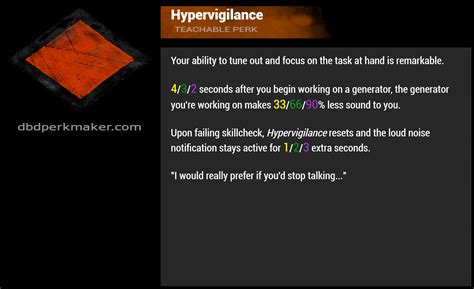 Hypervigilance Perk Concept R Deadbydaylight