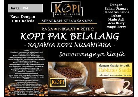 Kopi Pak Belalang Kini Ada Dalam Bentuk Kertas Papan Rm1800 Utk 12