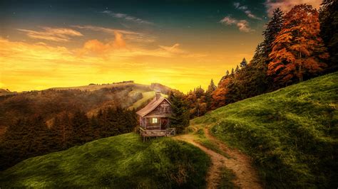 Wallpaper Path Autumn Nature Mountain Forest Sunrise And X