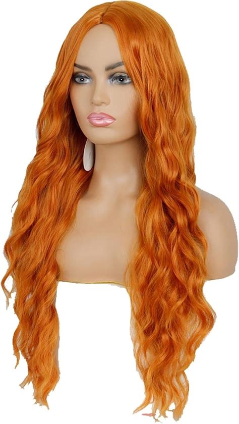 FFNUM Party Wig Long Wave Wig Middle Natural High Temperature Synthetic