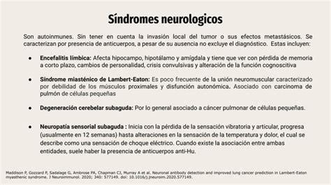 SINDROME PARANEOPLASICOS EN CANCER DE PULMON Pdf