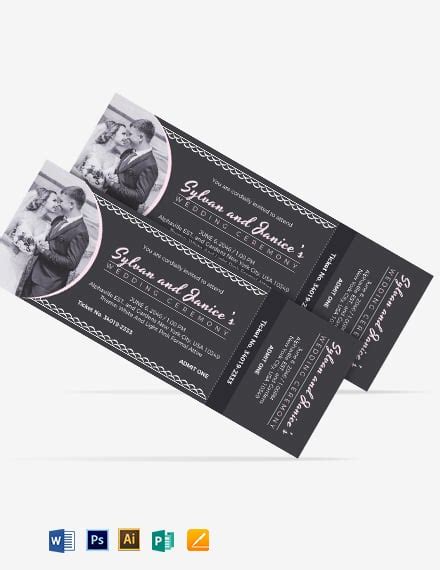 Creative Wedding Ticket Template - Download in Word, Illustrator, PSD, Apple Pages, Publisher ...