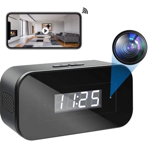 Réveil Caméra Espion WiFi 1080p Surveillance Nocturne et Détection de ...