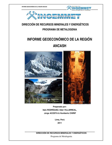 Informe Geoecon Mico De La Regi N Ancash