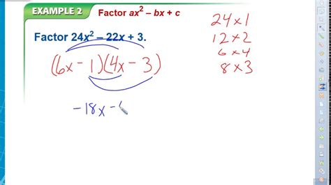 8 7 Solving Ax2 Bx C 0 With An A Value Youtube