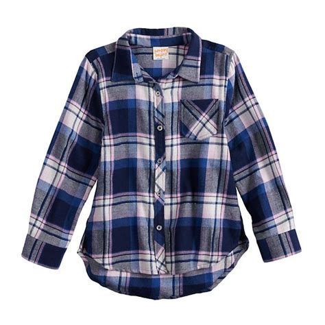 Girls 4 12 Jumping Beans® Lurex Plaid Shirt